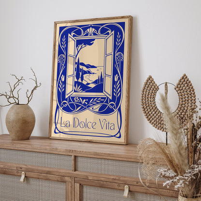Blue La Dolce Vita Poster