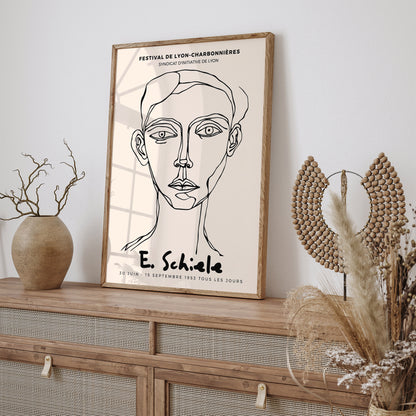 E. Schiele Exhibition Minimalist Art Print