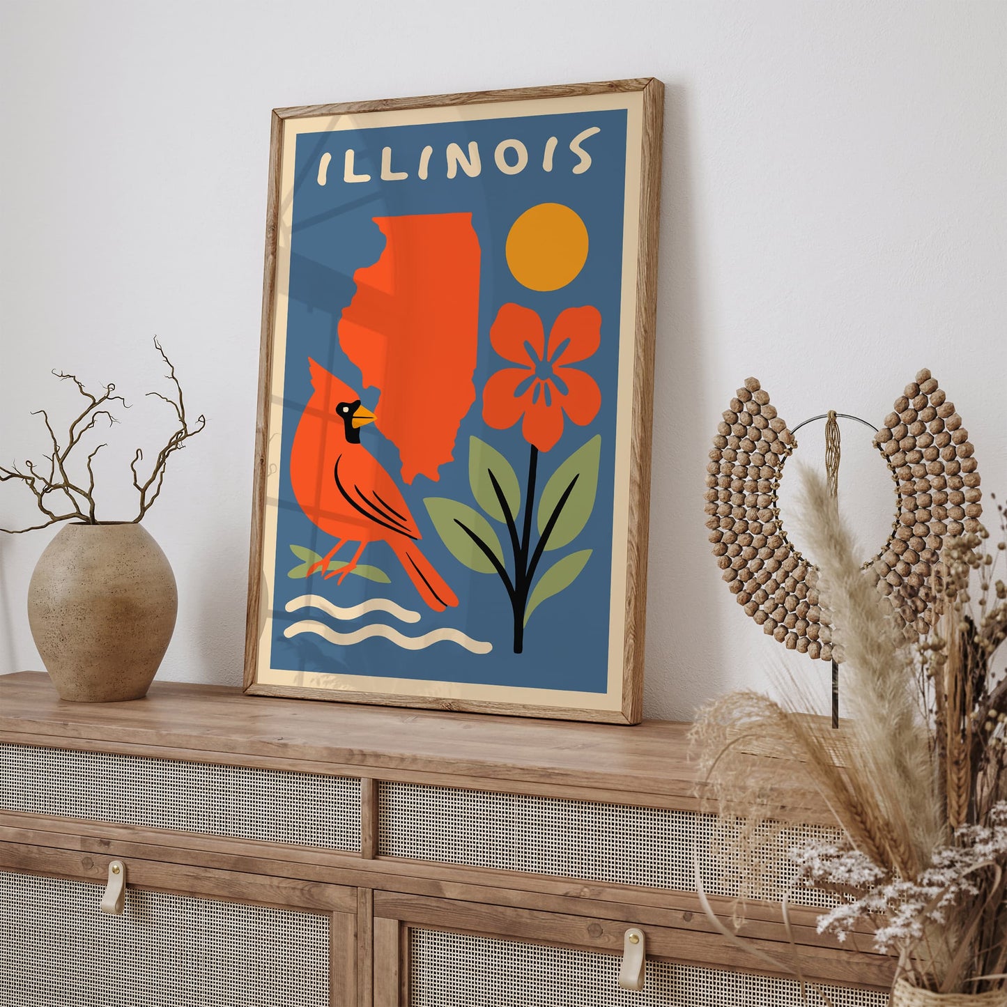 Illinois Travel Colorful Poster