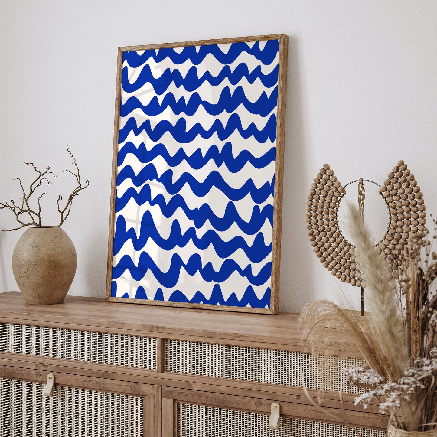 Blue Indigo La Mer Abstract Poster