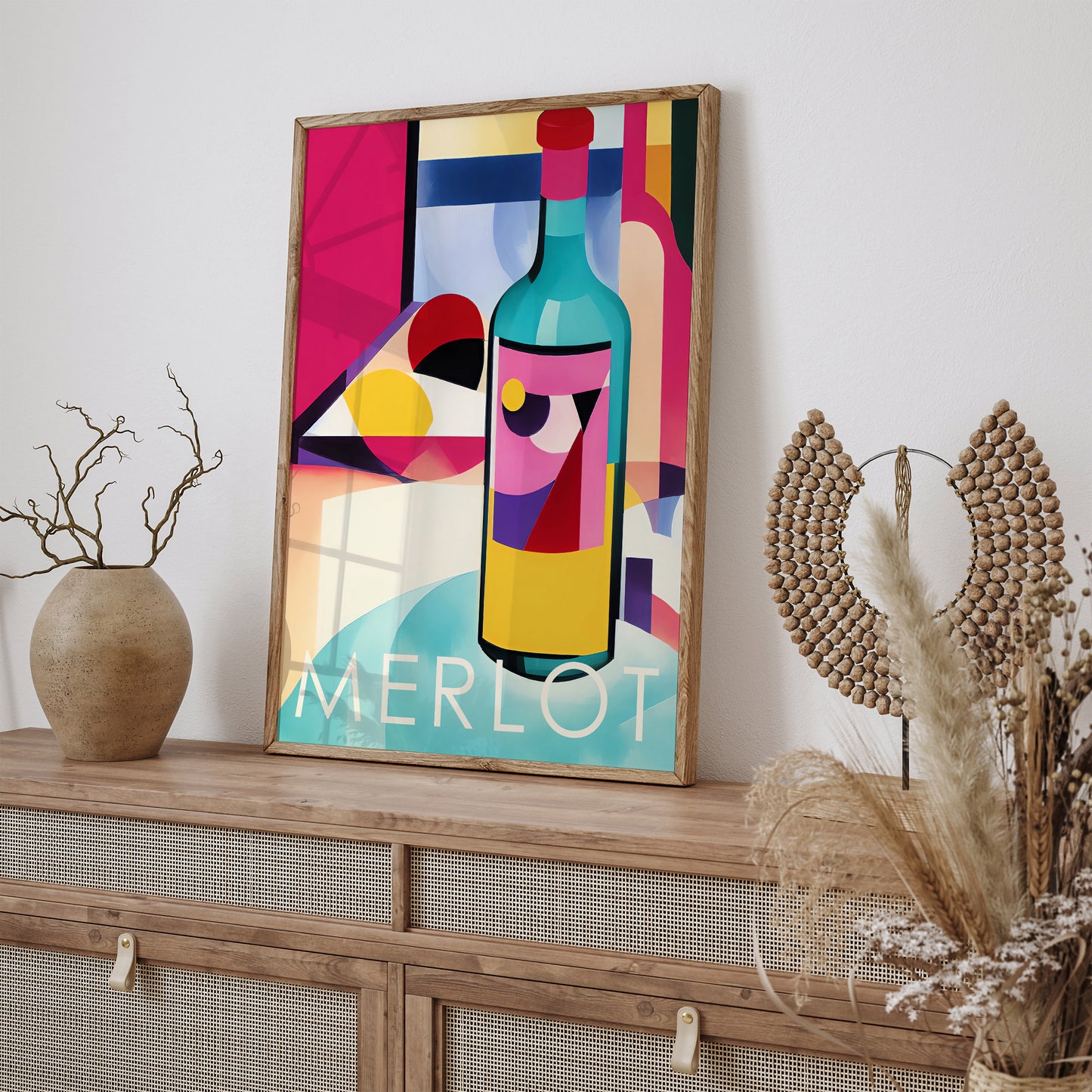 Merlot Art Deco Wine Poster