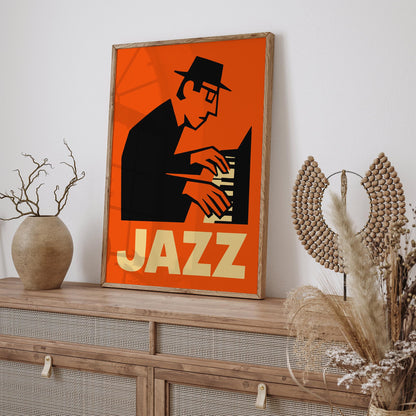 Retro Jazz Music Art Poster