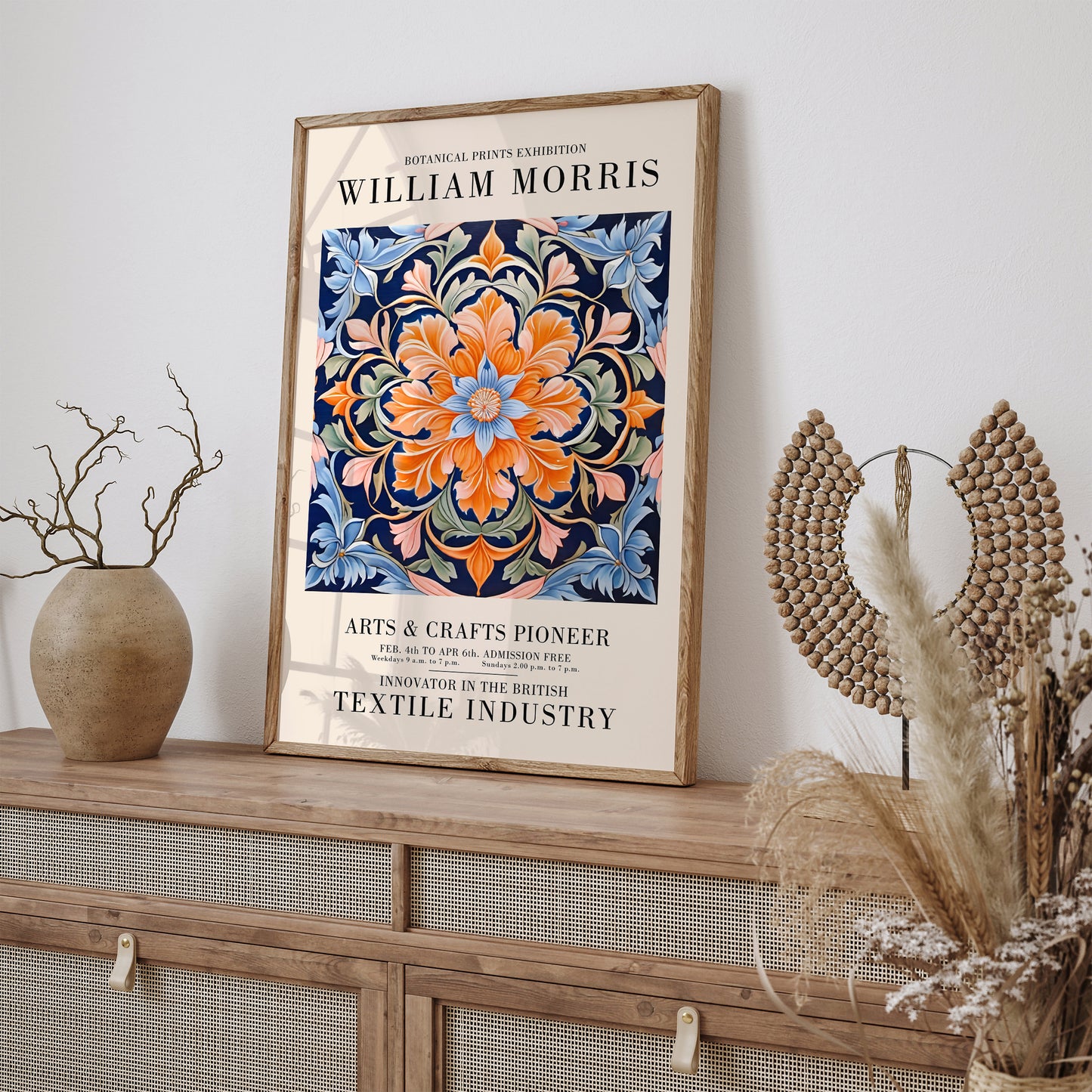 Blue Art Nouveau Floral Wall Art