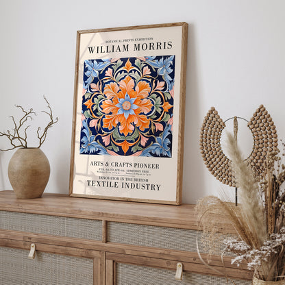 Blue Art Nouveau Floral Wall Art