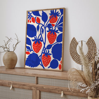 Blue Strawberry Wall Art