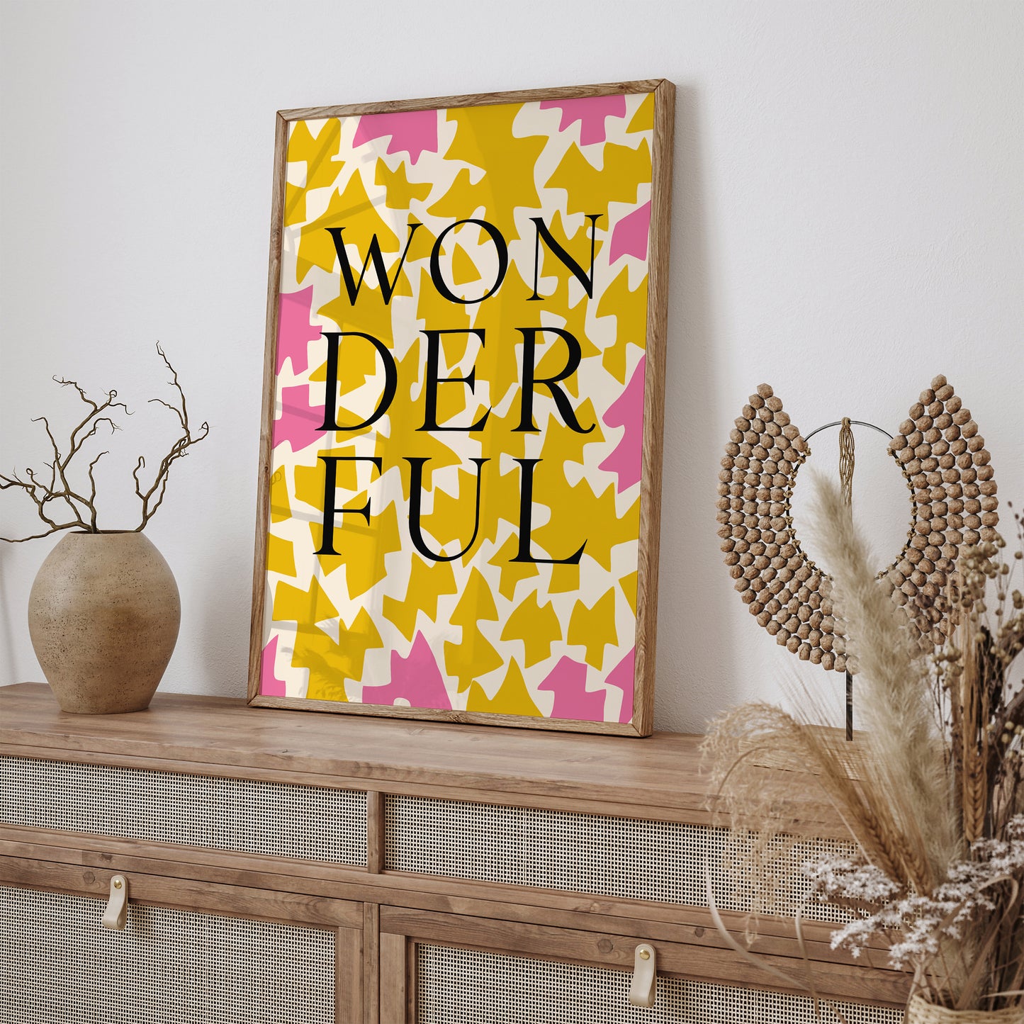 Wonderful Yellow Pink Pop Art Poster