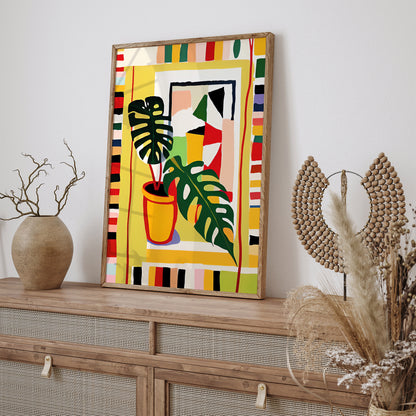 Mid-Century Modern Monstera Wall Art