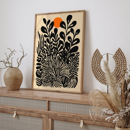 Black Botanical Wall Art Print 2025