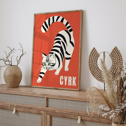 CYRK - Polish Circus Zebra Cat Poster