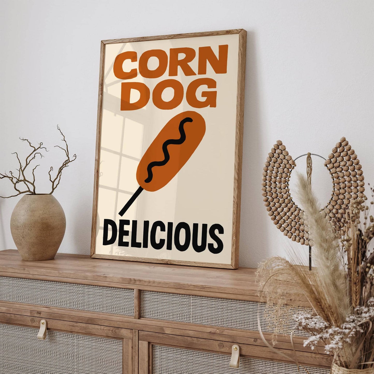 Corn Dog Delicious Pop Art Food Poster