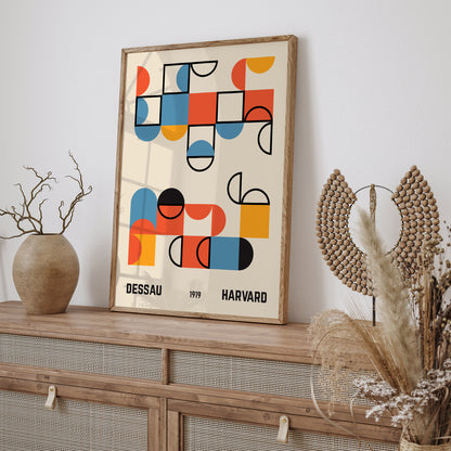 Bauhaus Harverd 1919 Geometric Poster