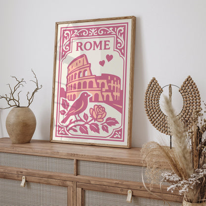 Rome Italy Poster - Valentines Day Wall Art Print