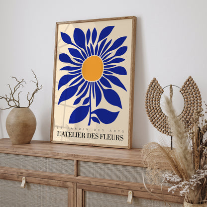 Cobalt Blue Flower French Art Print