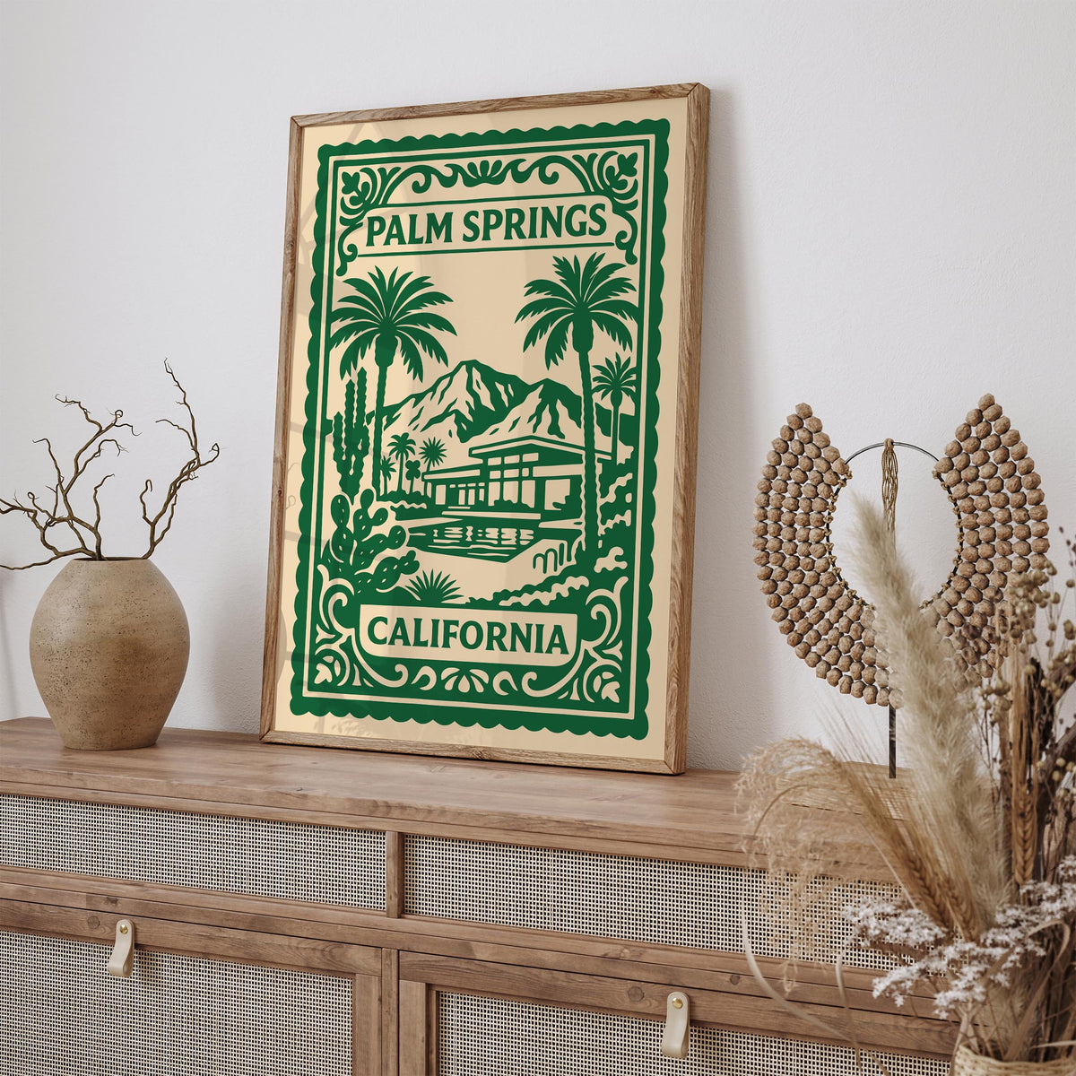 Palm Springs California Green Travel Poster