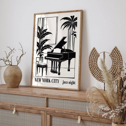 New York City Jazz Night Music Poster