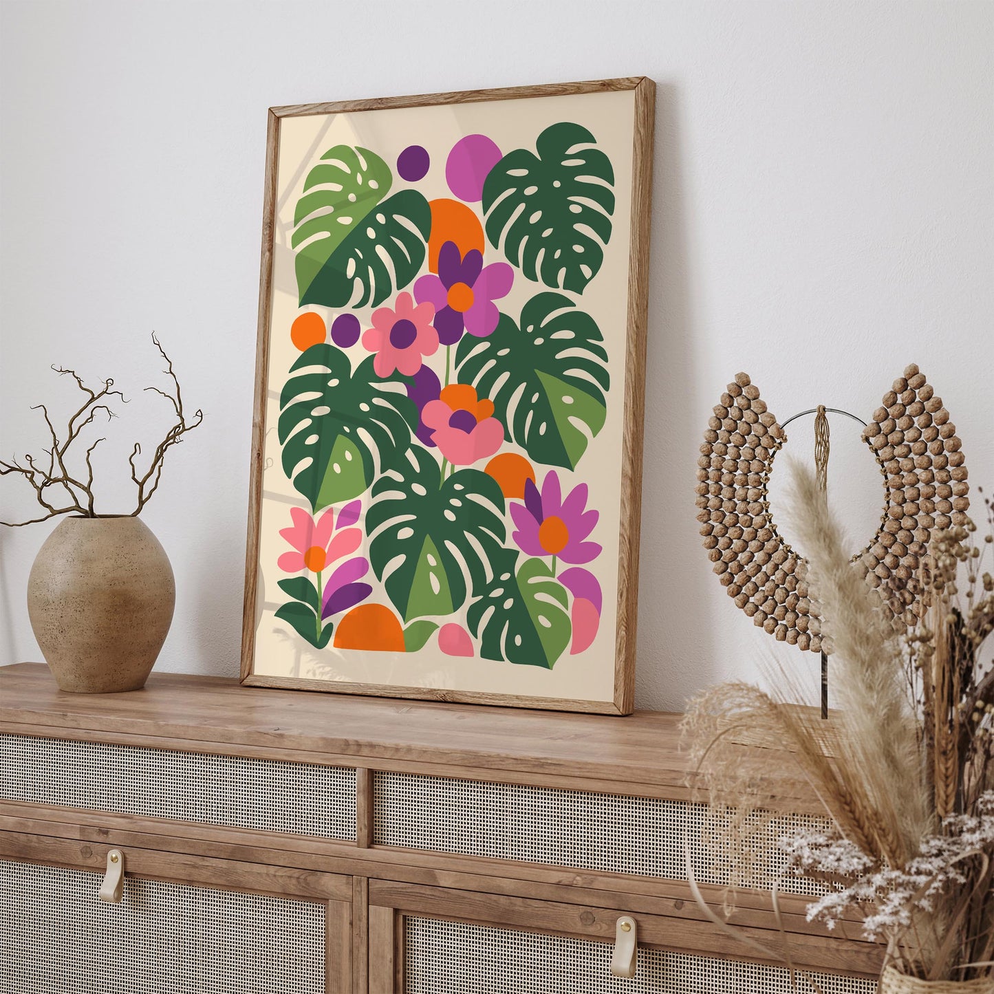 Colorful Jungle Monstera Poster – Tropical Botanical Wall Art Print
