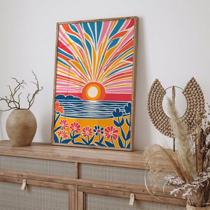 Colorful Bohemian Sunshine Scenic Art Print