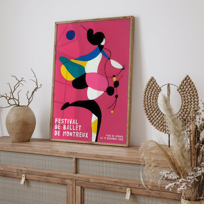 Montreux Ballet Festival - Retro Ballerina Wall Art