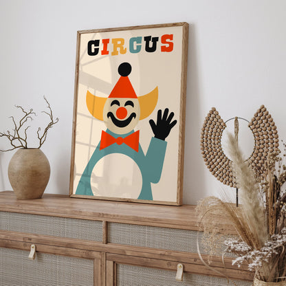 Retro Clown Circus Poster - Festival Wall Decor