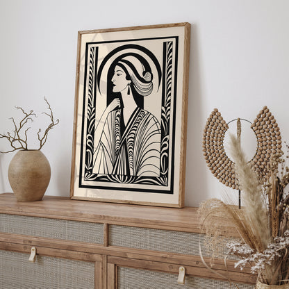 Art Deco Woman Portrait Art Print