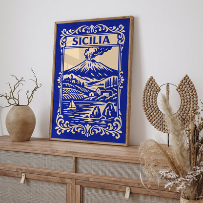 Mount Etna Sicily Landscape Poster