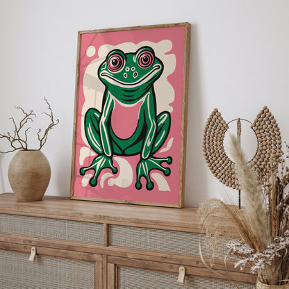 Funny Cute Pink Frog 2024 Poster