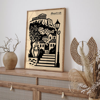 Monastiraki Athens Poster - Greece Travel Cityscape Wall Art