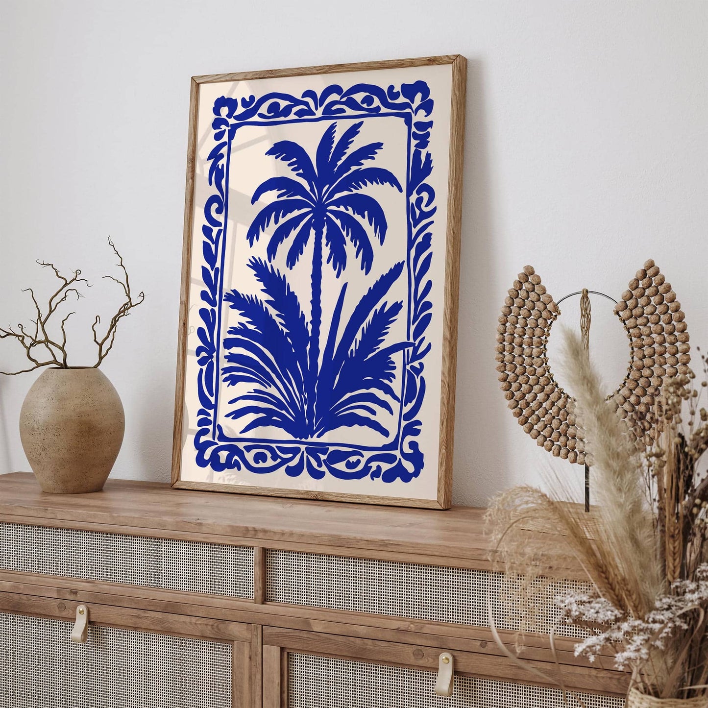 Blue Palm Tree Eclectic Wall Art