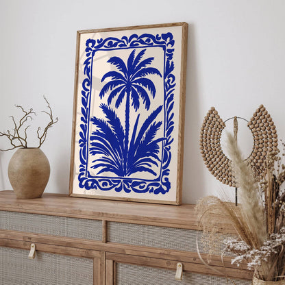 Blue Palm Tree Eclectic Wall Art
