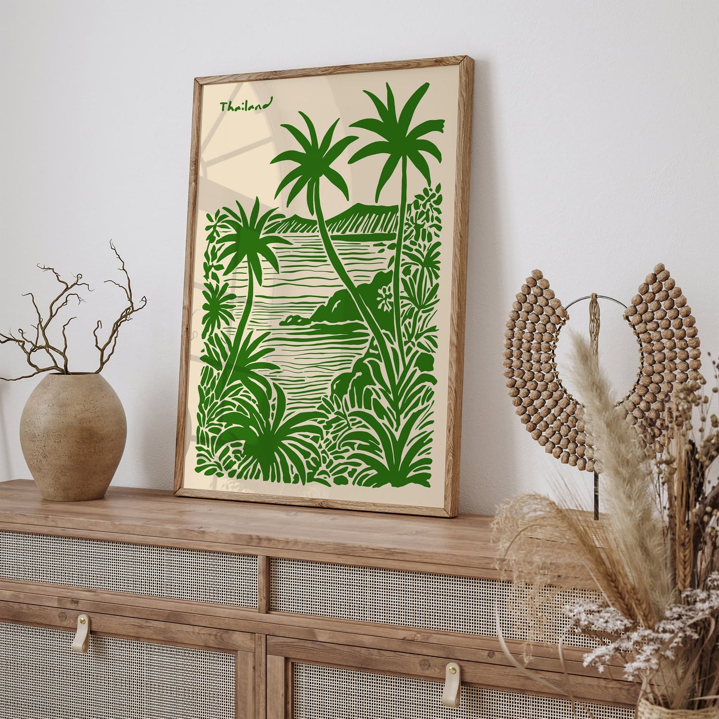 Thailand Tropical Poster - Green Landscape Travel Wall Art