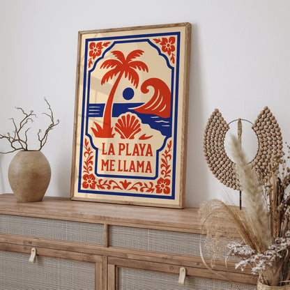 Mexican Beach Print - La Playa Me Llama Art