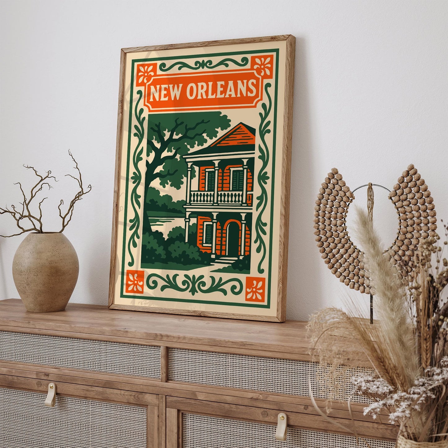 New Orleans Cityscape Poster - Vintage Artchitecture Print