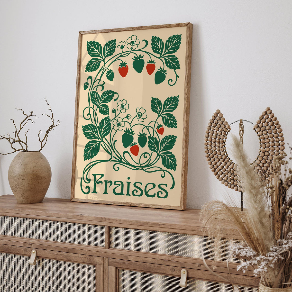 Vintage Strawberry Poster