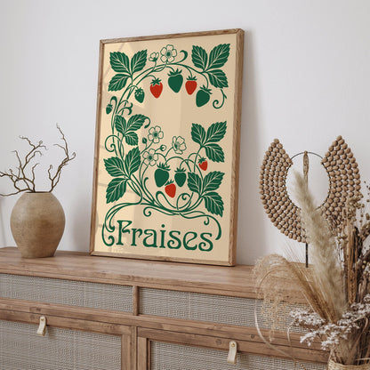 Vintage Strawberry Poster