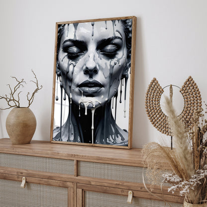 Face Art, Portrait of Woman Art Print