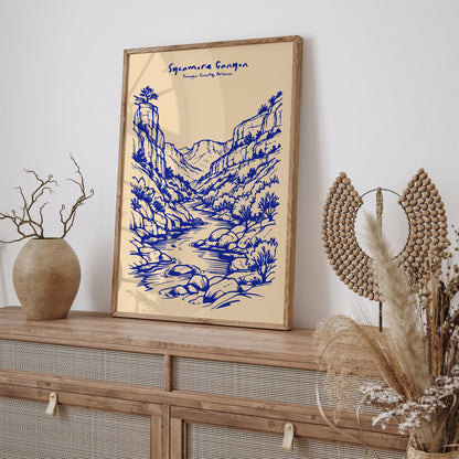 Sycamore Canyon Arizona Poster – Blue Travel Wall Art