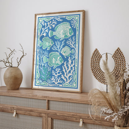 Nautical Fish Rococo Style Print