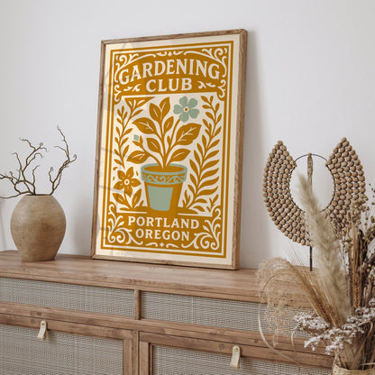 Gardening Club Print - Yellow Floral Wall Art