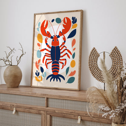 Lobster Retro Illustration Art Print