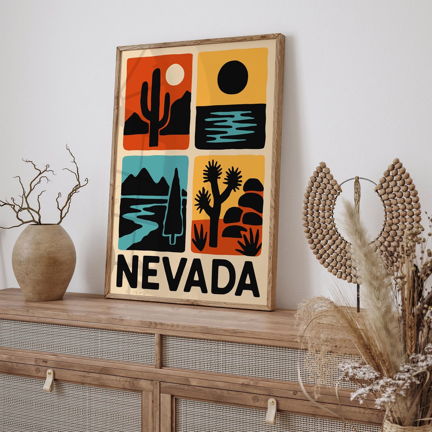 Nevada Travel Poster - Retro Wall Art