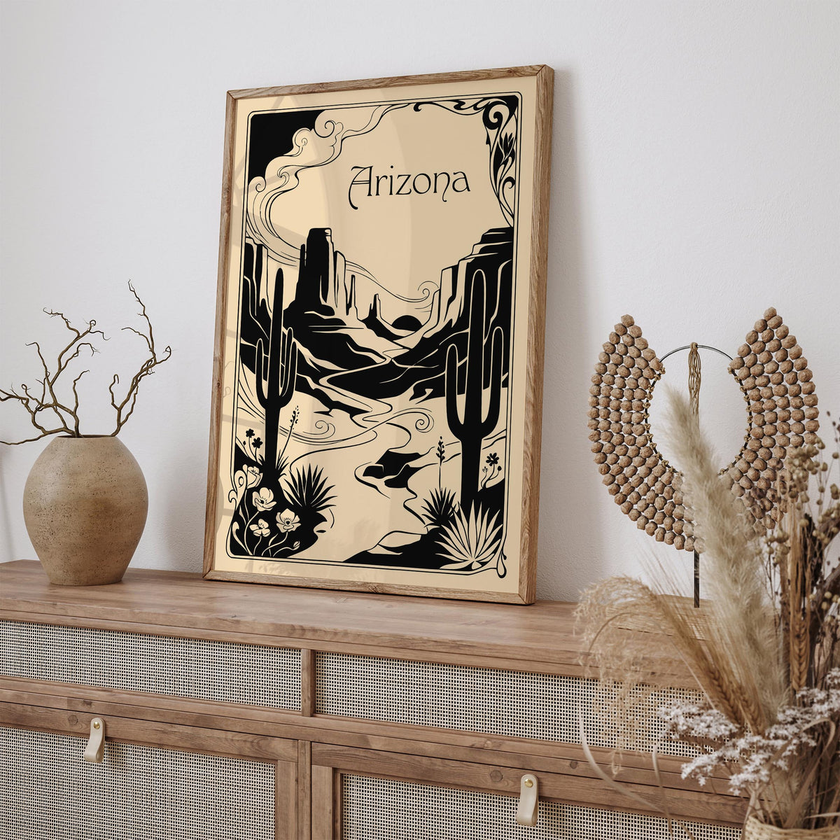 Arizona Black Ink Travel Poster