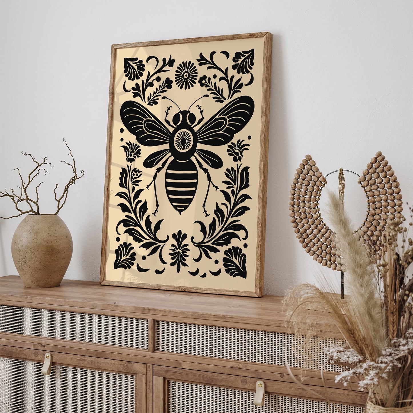 Rustic Folk Black Housefly Poster