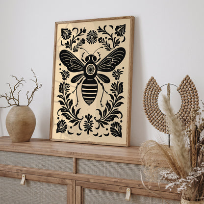 Rustic Folk Black Housefly Poster