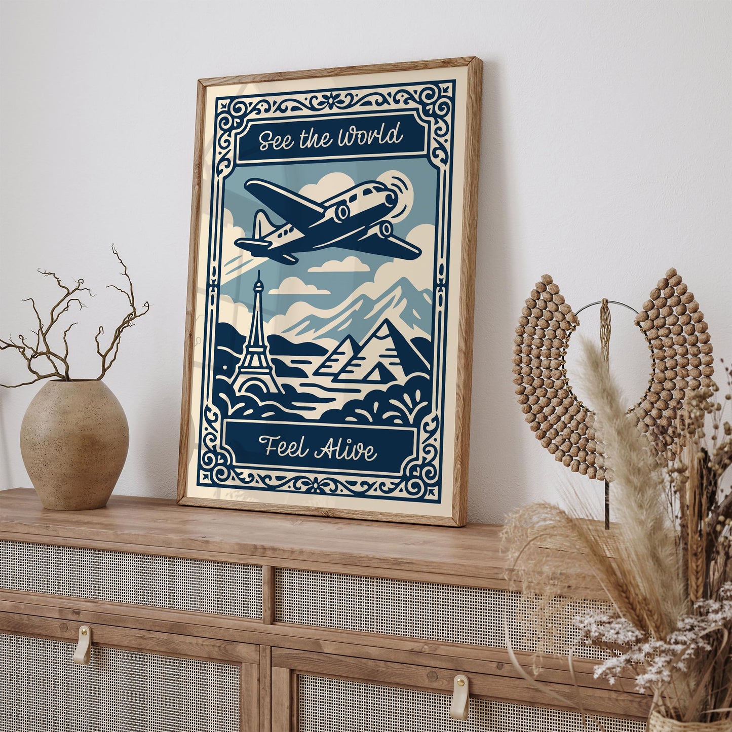 See the World Feel Alive Travel Quote Wall Art Print