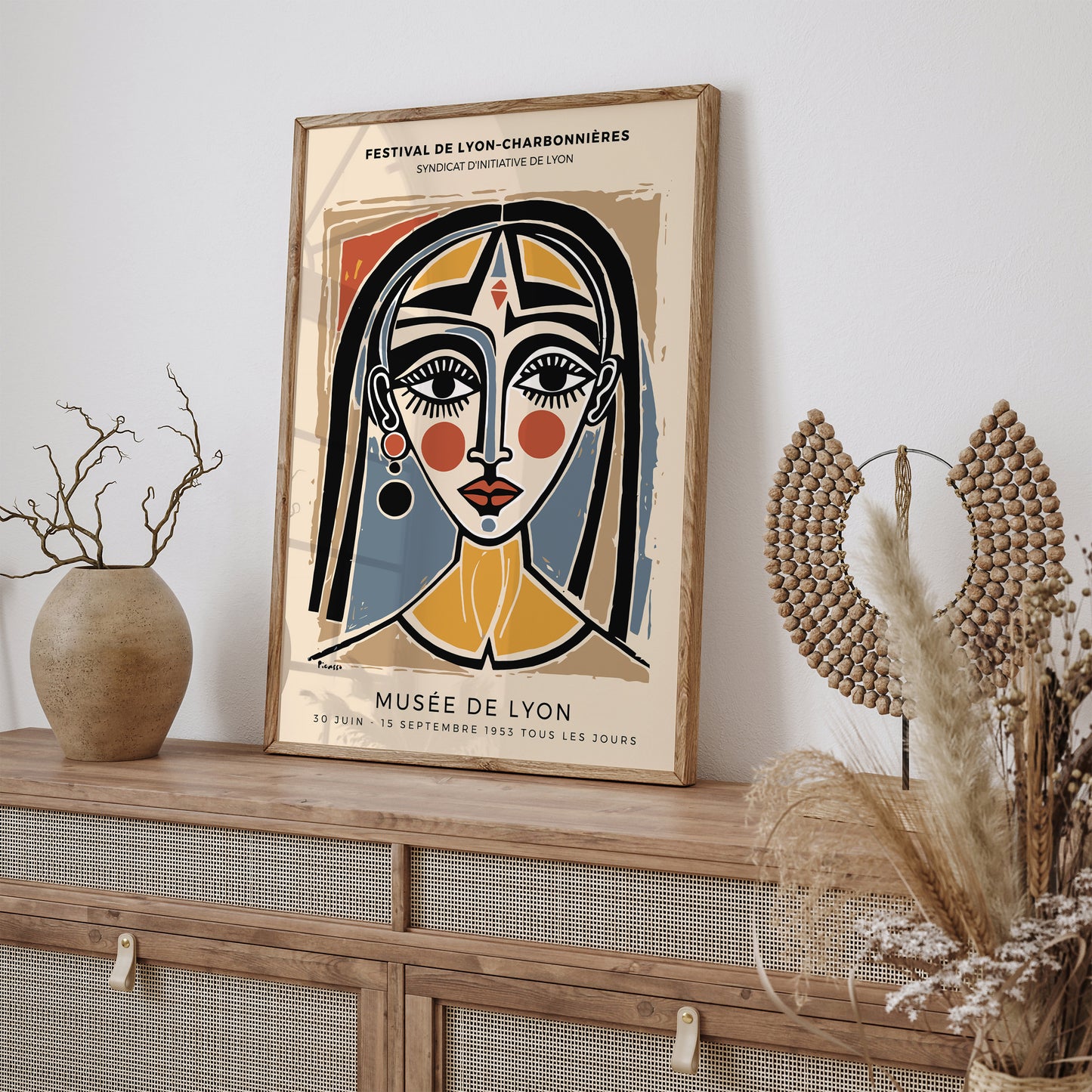 Woman Portrait in Cubism Picasso Style Art Print