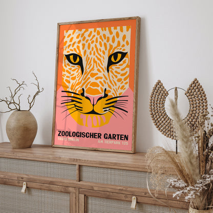 Berlin Zoo Vintage Jungle Cat Poster