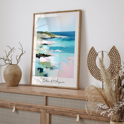 Cote d Azur Pastel Colors Painting Print