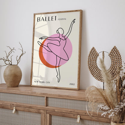 Ballet Festival New York City Poster - Modern Dance Line Art Print