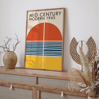 Mid Century Geometric Office Art Print