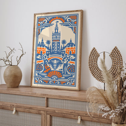 Seville Andalusia Travel Poster – Spain Wall Art Print